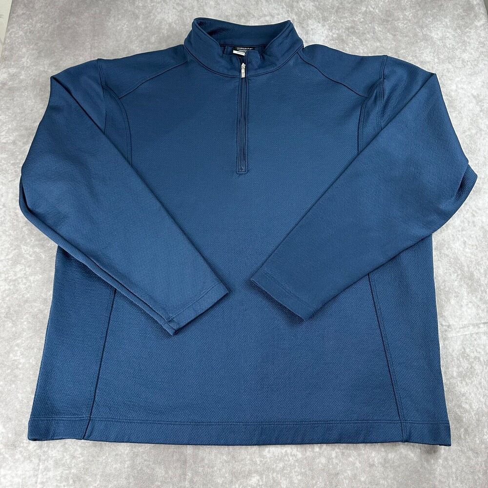 Nike Mens XL Blue 1/4 Zip Pullover Golf Sport Performance Comfort Travel